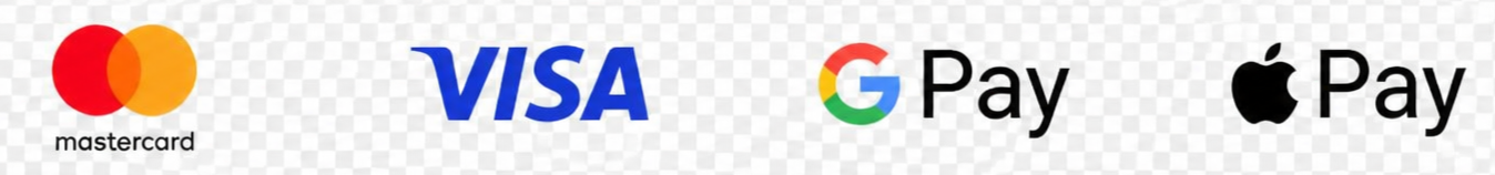 Mastercard, VISA, Google Pay, Apple Pay