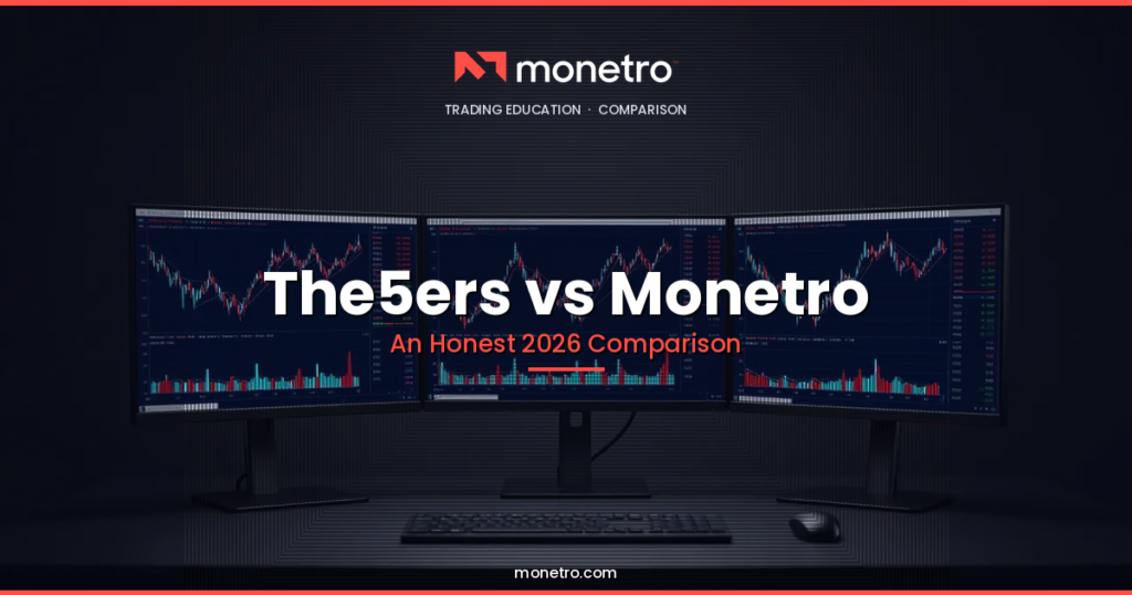 The5ers vs Monetro — An Honest 2026 Comparison header on dark trading desk background